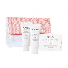 Natio 娜迪奥 纯净套装 3件套 送 小手提包（洁面磨砂 100g+日霜 100g+卸妆棉 24s）